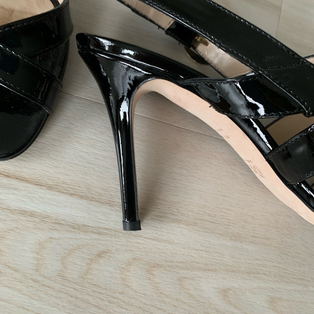 D&G - Dolce &Gabbaba black patent strappy high heel sandals - Picture 7 of 13